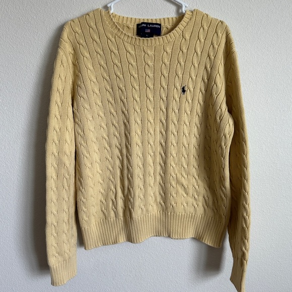 Ralph Lauren Other - Ralph Lauren vintage cable knit unisex pale yellow sweater